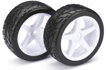 ABSIMA 1/8 BUGGY ON ROAD 6-SPOKE STREET WHEELS/TYRES BLACK 2530008